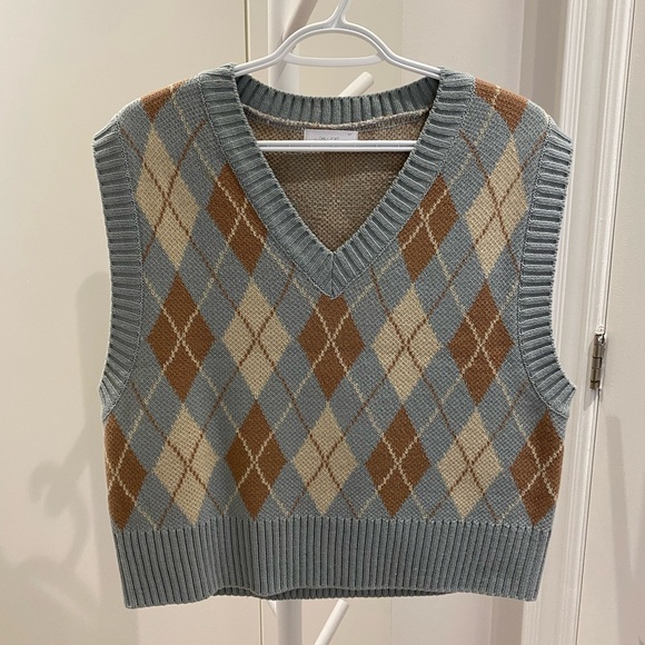Oak + Fort Argyle Sweater Vest - Picture 3 of 6